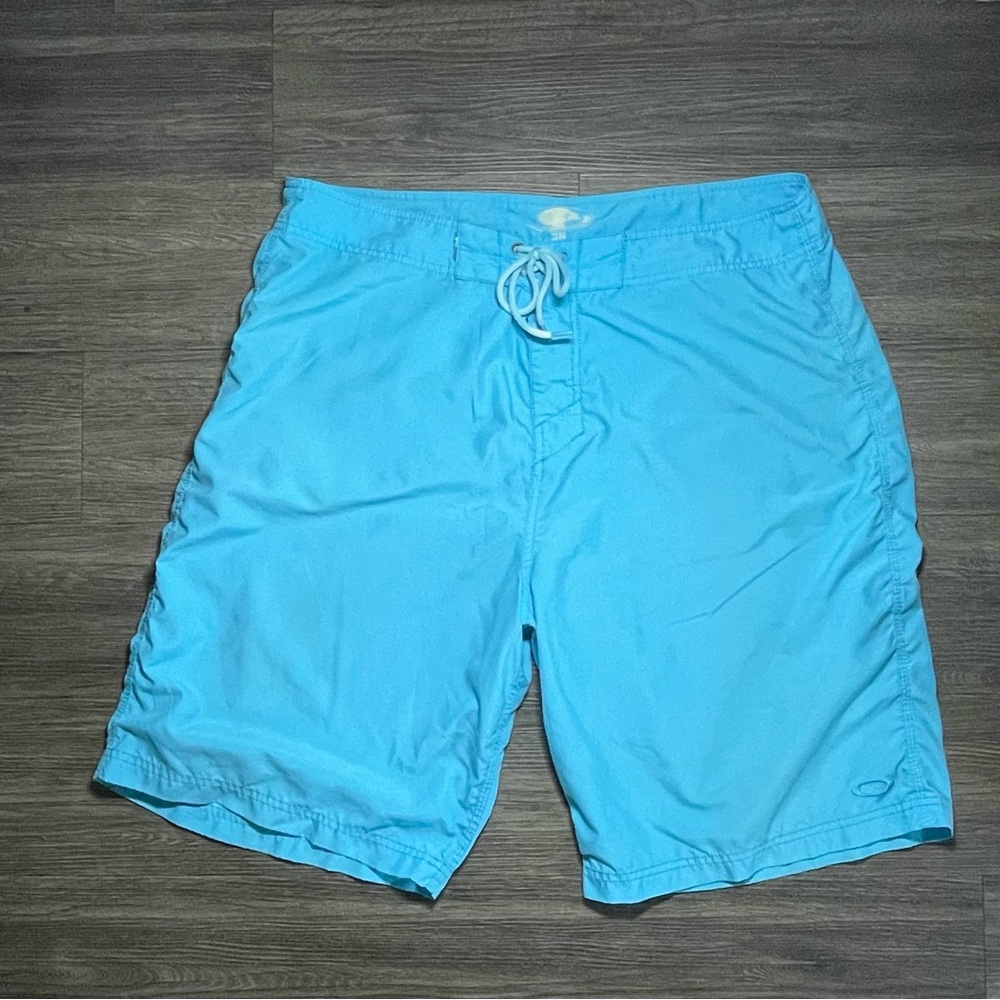 Oakley Mens Blur Swim Trunks Size 38 Drawstring Back Pockets Beach Swim Surf